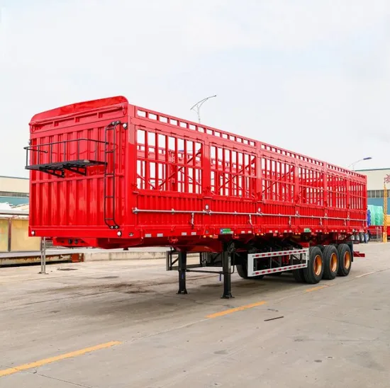 Semi-remorque à 3 essieux pour bétail, personnalisable en usine, avec une capacité de charge élevée pour le transport de marchandises en vrac, vente directe