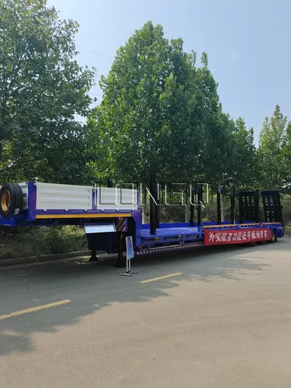 Semi-remorque à plateau surbaissé à col de cygne, 4 essieux, 50 tonnes