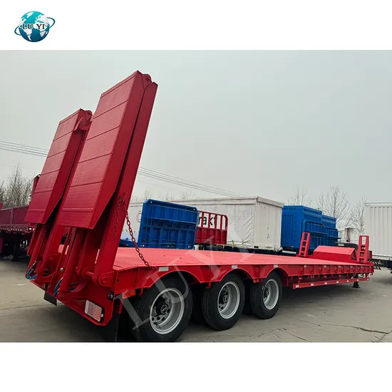 Semi-remorque surbaissée à 3 essieux de 70 à 80 tonnes pour transport d'équipements lourds