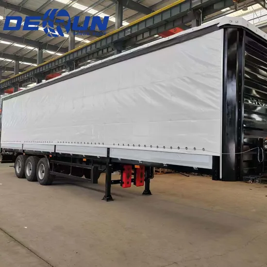 Remorque semi-remorque à plateau rabattable et à timon complet de haute qualité à 3 essieux