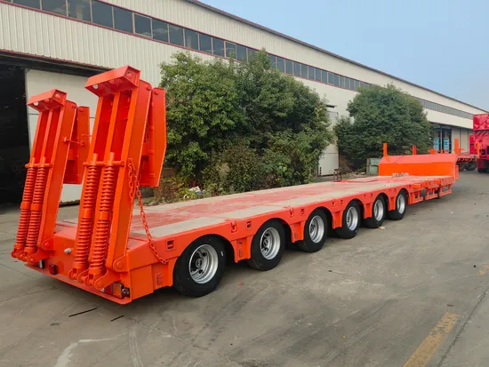 Semi-remorque de remorquage de camion tout-terrain à plateau à col de cygne, remorque de camion modulaire hydraulique à benne basculante industrielle robuste à vendre