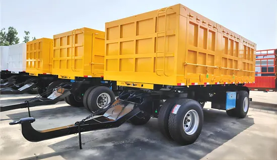 Semi-remorque cargo à 2 essieux, 3 essieux, 20 pieds, 20 tonnes, avec barre d'attelage, pour clôture, à déversement latéral