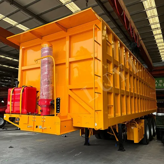 Semi-remorque à benne basculante arrière robuste à 3, 4 ou 5 essieux, camion à roues à cylindre hydraulique pour céréales, exploitation minière de sable, transport de marchandises en vrac